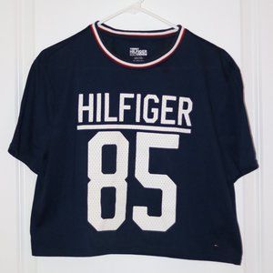 Tommy Hilfiger Denim Navy Cropped Jersey, Women's XL